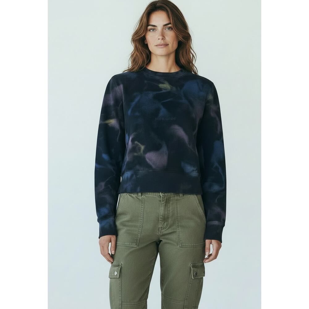 Saint Laurent Paris Tie Dye Logo Sweatshirt Blue Purple Cotton Size S - Picture 5 of 12